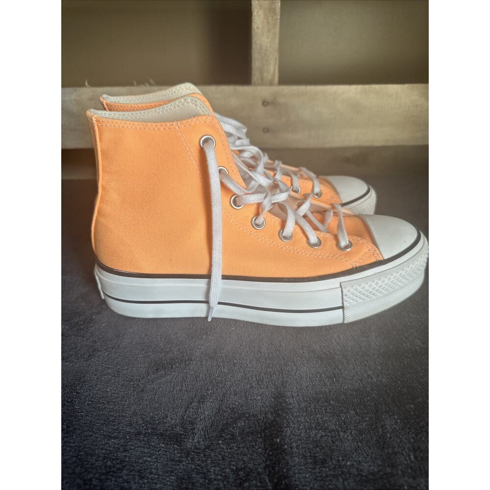 Converse All Star Lift Hi Platform Peach Beam Orange Shoes Size 7.5 - Picture 4 of 9